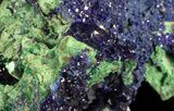 Sparkling Azurite Crystal Cluster with Malachite - Laos #69698-2